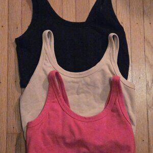 Thunderpants Organic Cotton Bras Lot of 3 Black/Nude/Coral